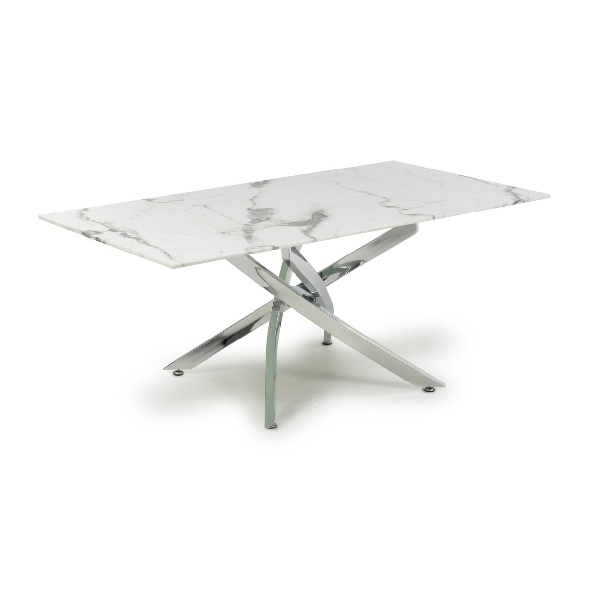 Glass Coffee Table Rectangular in White Marble Effect - Astoria
