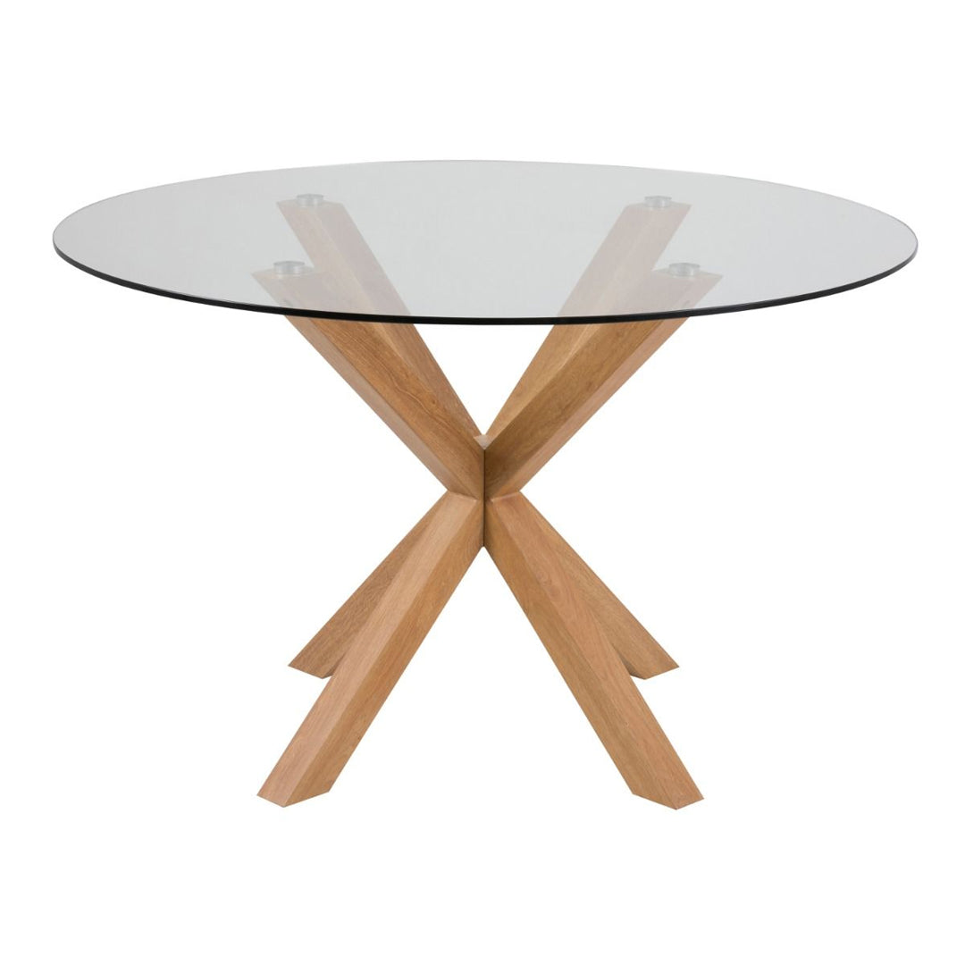 Glass Dining Table for 4 People 119cm Round - Heaven