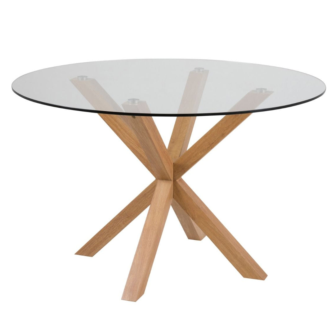 Glass Dining Table for 4 People 119cm Round - Heaven