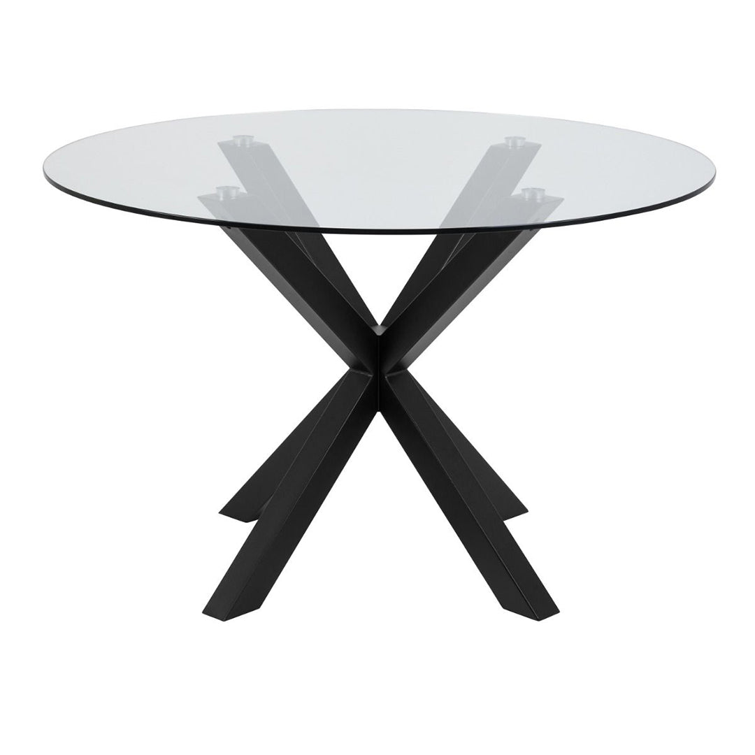 Glass Dining Table for 4 People 119cm Round - Heaven
