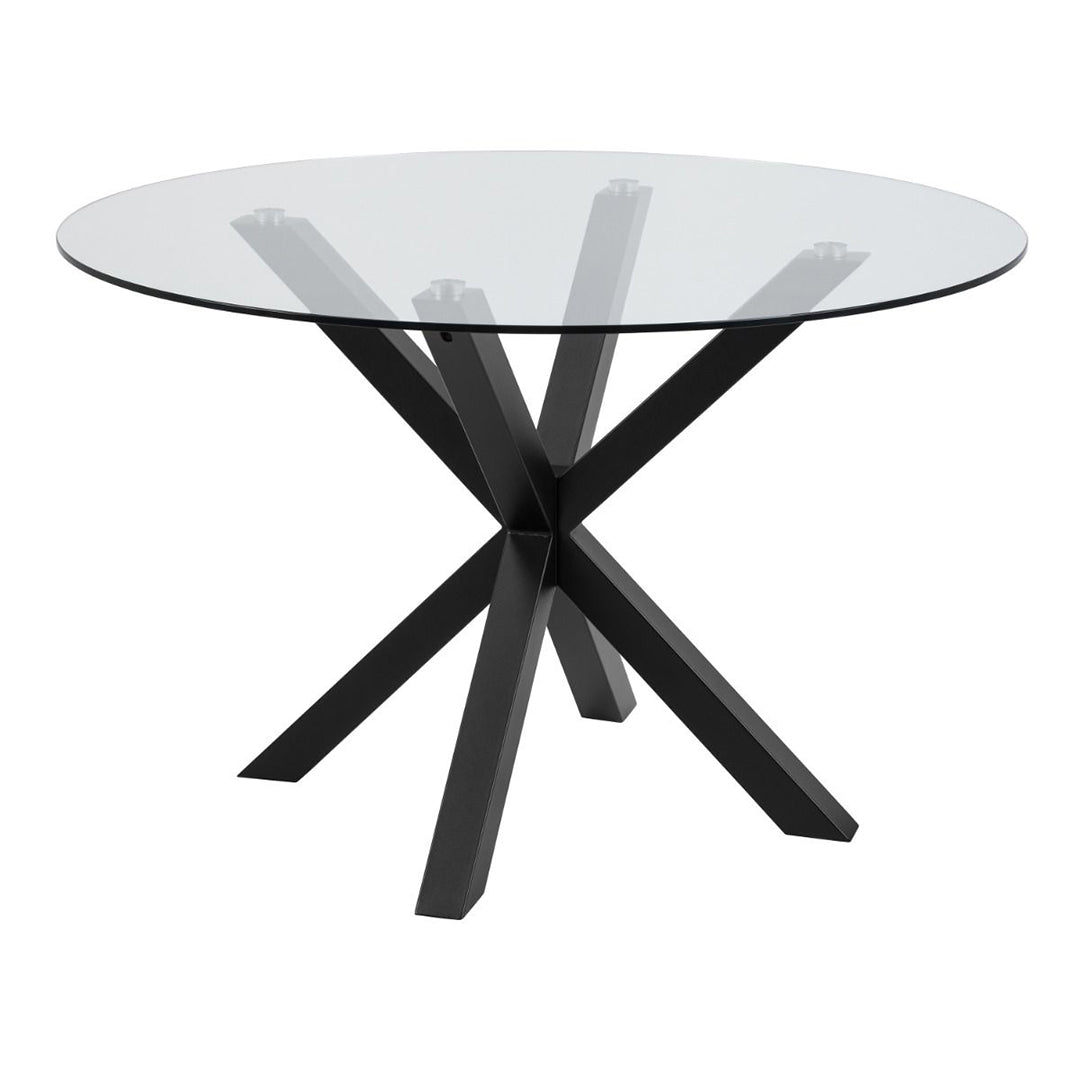 Glass Dining Table for 4 People 119cm Round - Heaven