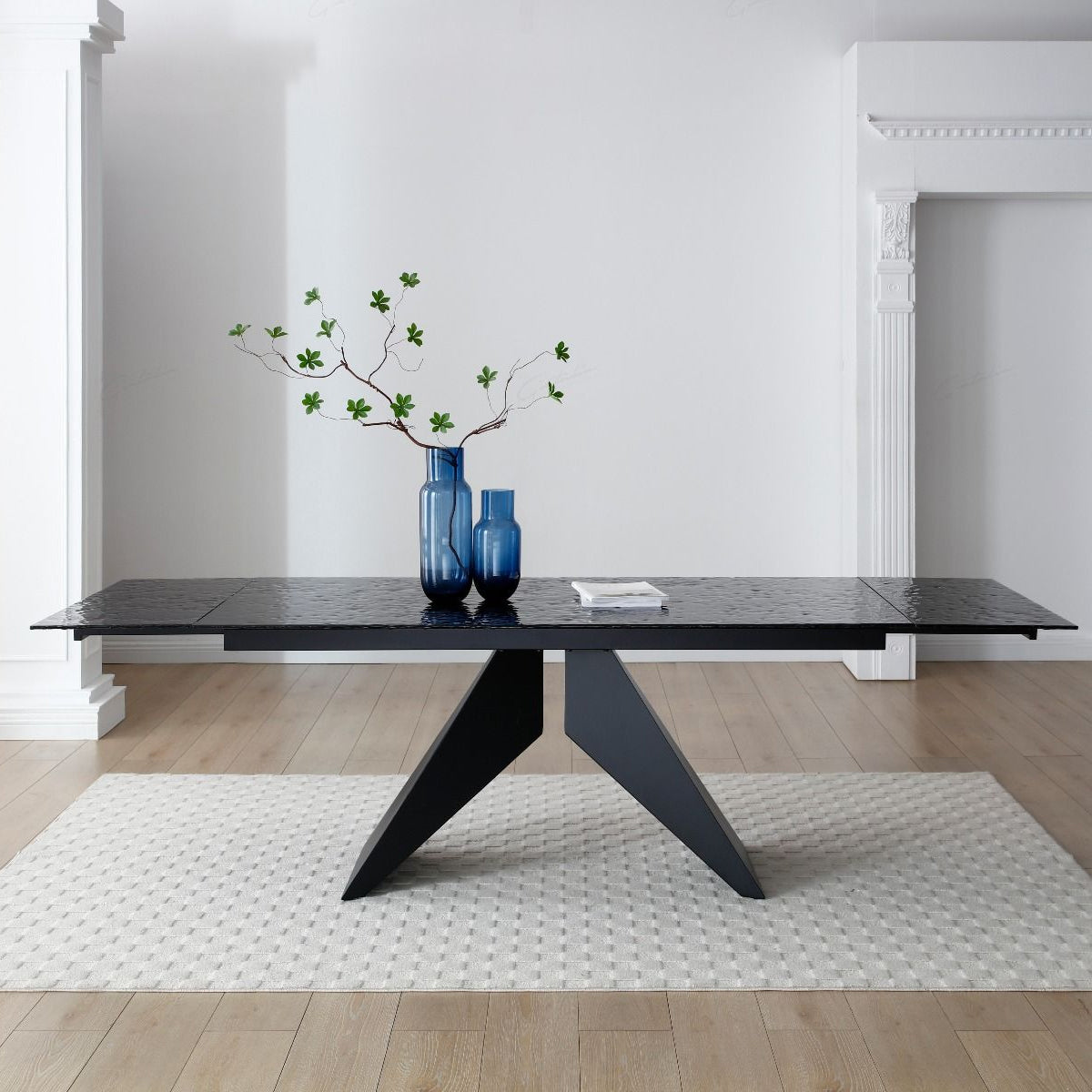 Glass Dining Table for 6 to 8 People Extending - Silux