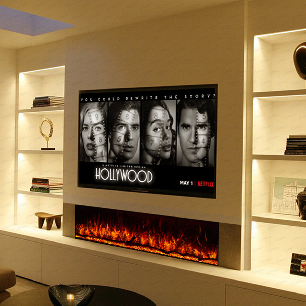 Glass Fronted Borderless And Frameless Electric Fire 60 Inch - Clarendon