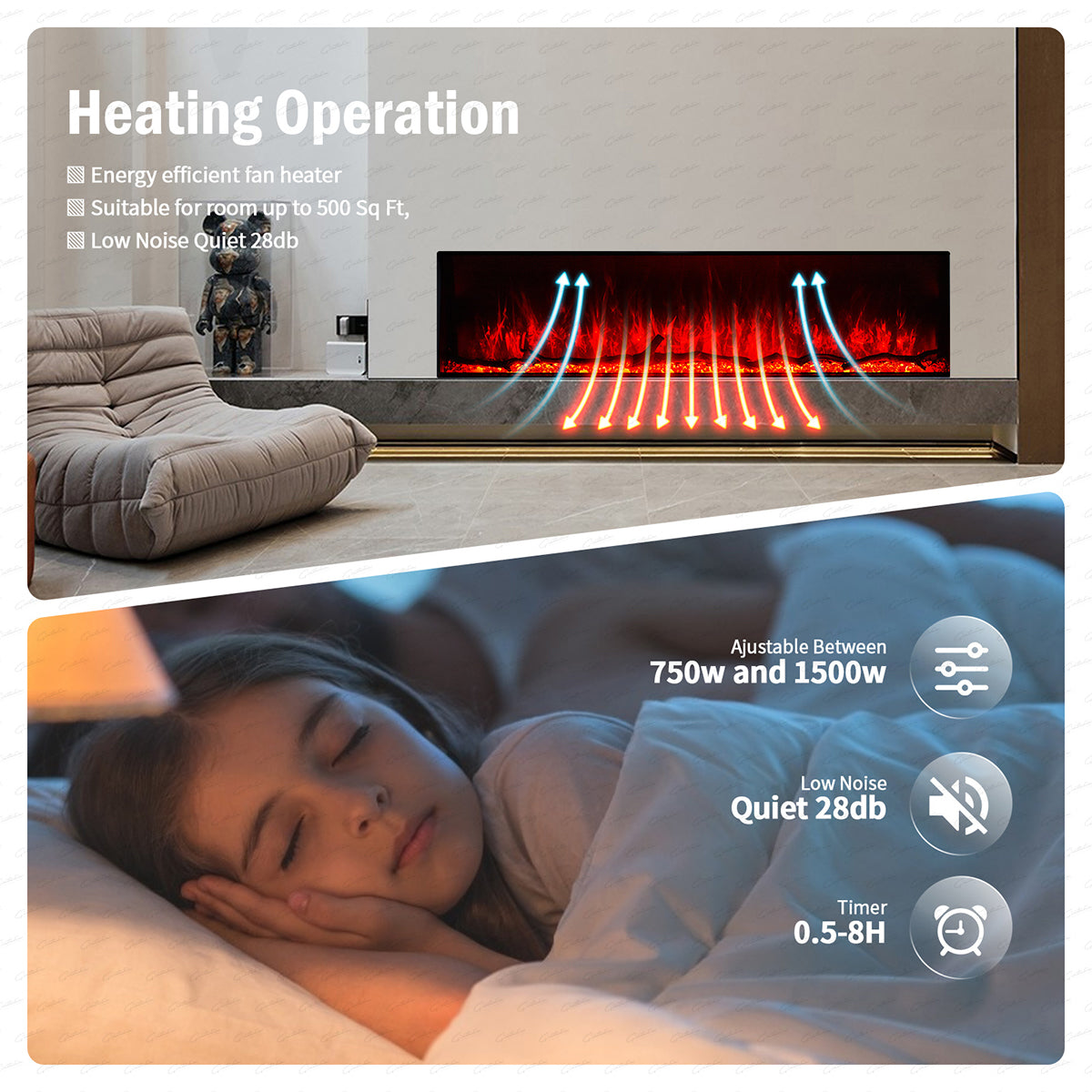 Glass Fronted Borderless And Frameless Electric Fire 71 Inch - Clarendon