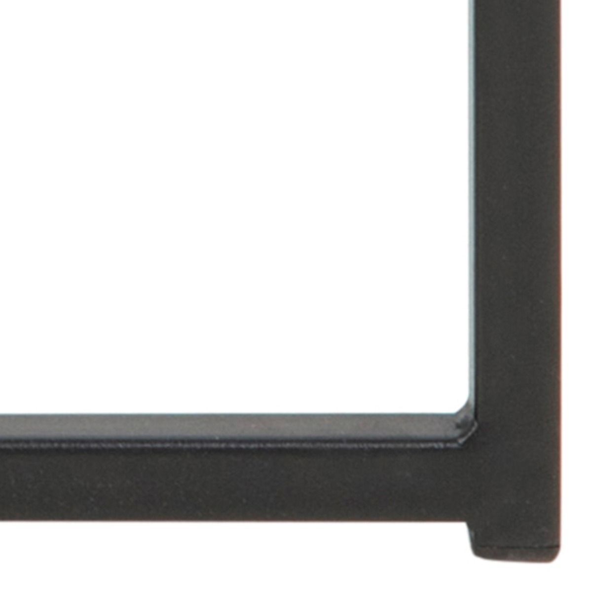 Glass Side Table Round With Black Metal X-Frame - Cross