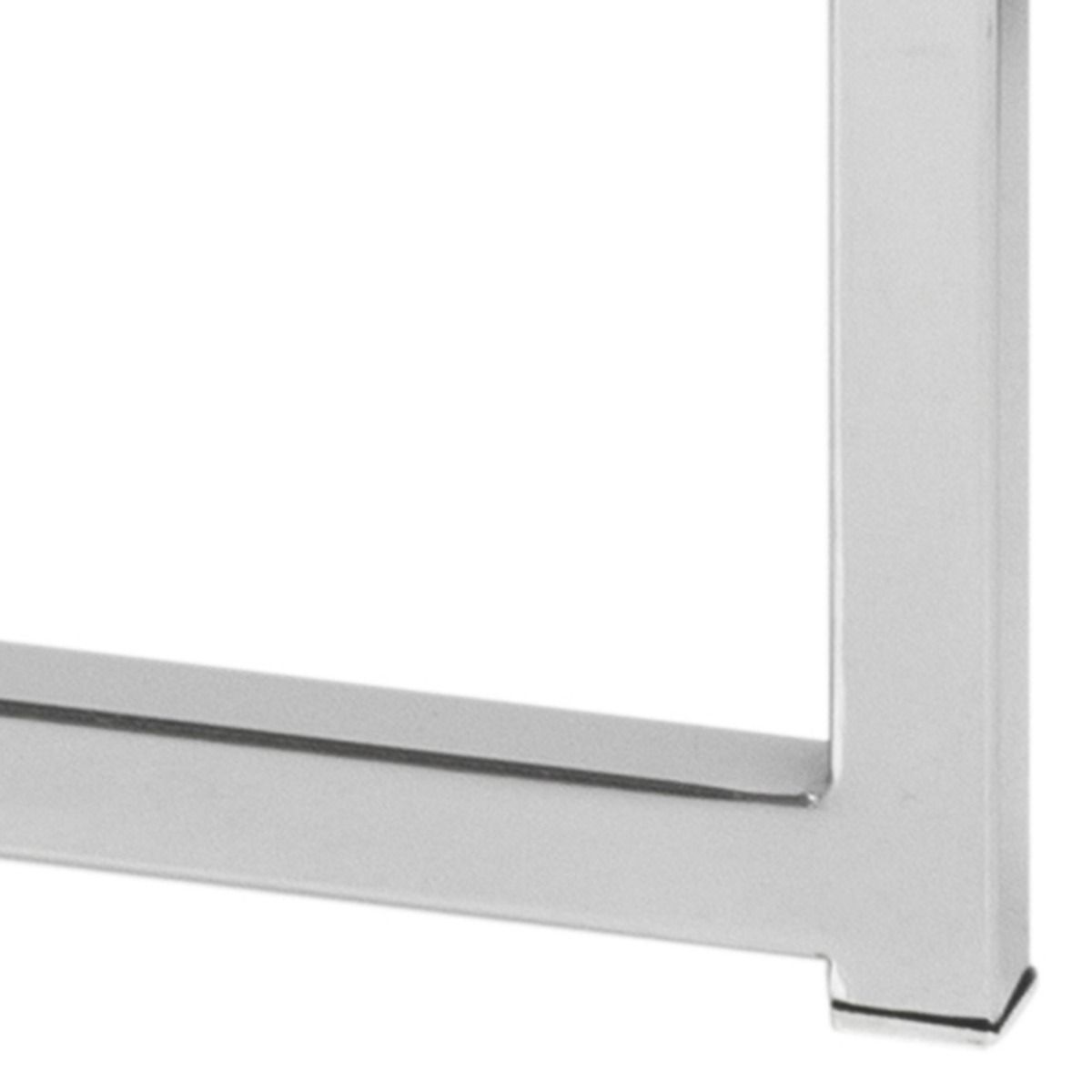 Glass Side Table Round With Chrome Metal X-Frame - Cross