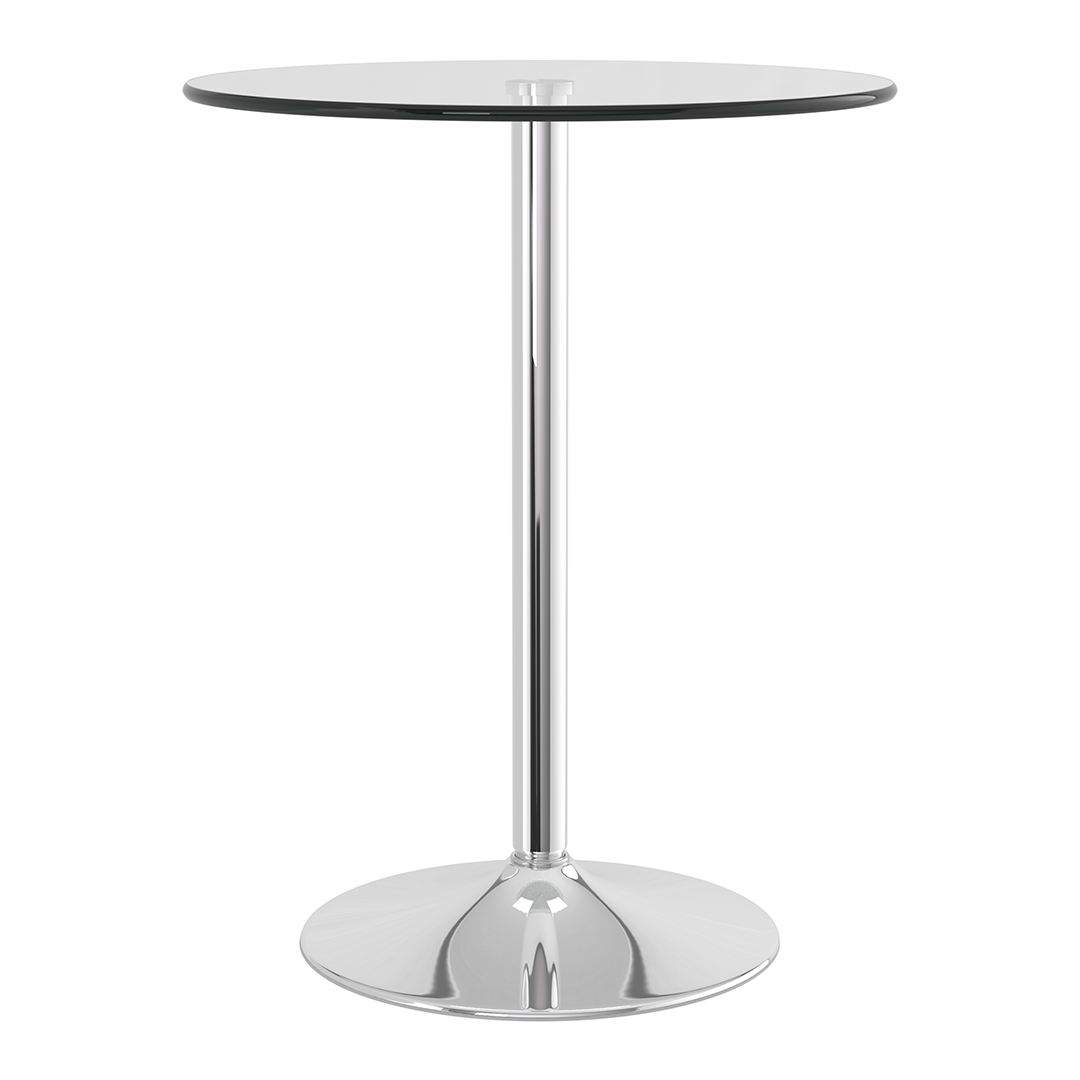 Glass Top Bar Table Round 89cm High - Chiswick