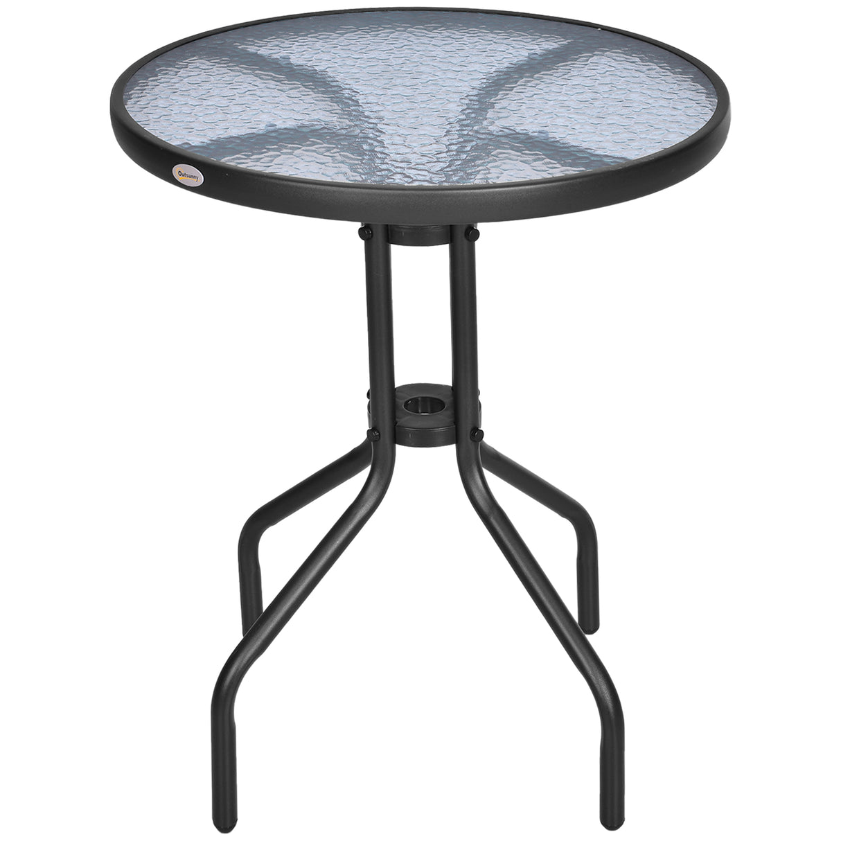 Glass Top Bistro Garden Coffee Table Round - Velmora