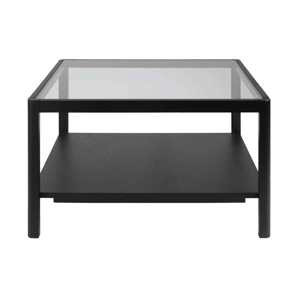 Glass Top Coffee Table With Wooden Frame - Ray