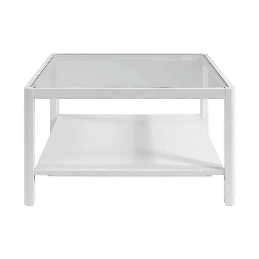 Glass Top Coffee Table With Wooden Frame - Ray