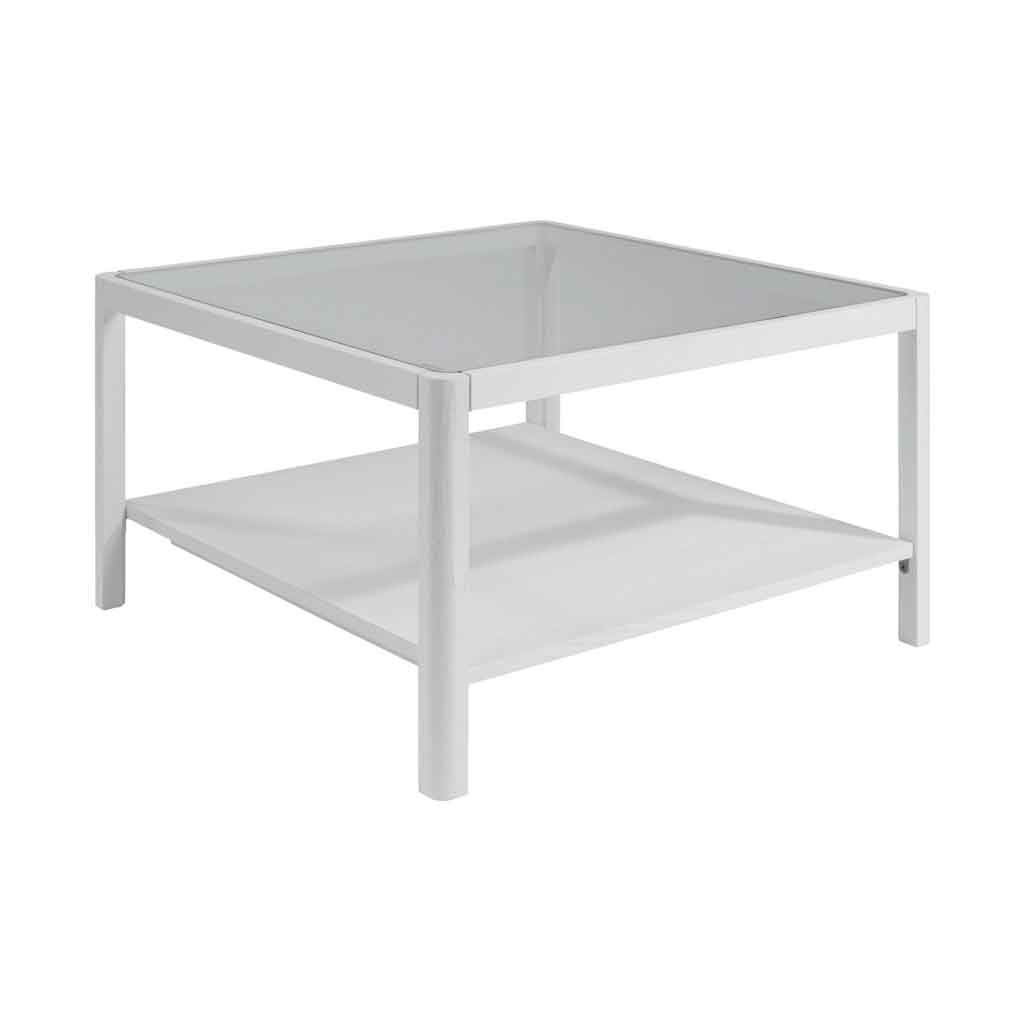 Glass Top Coffee Table With Wooden Frame - Ray