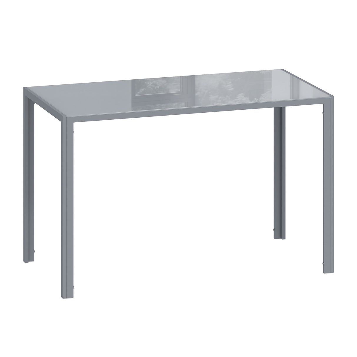 Glass Top Kitchen Dining Table Rectangular for 4 People - Velmora