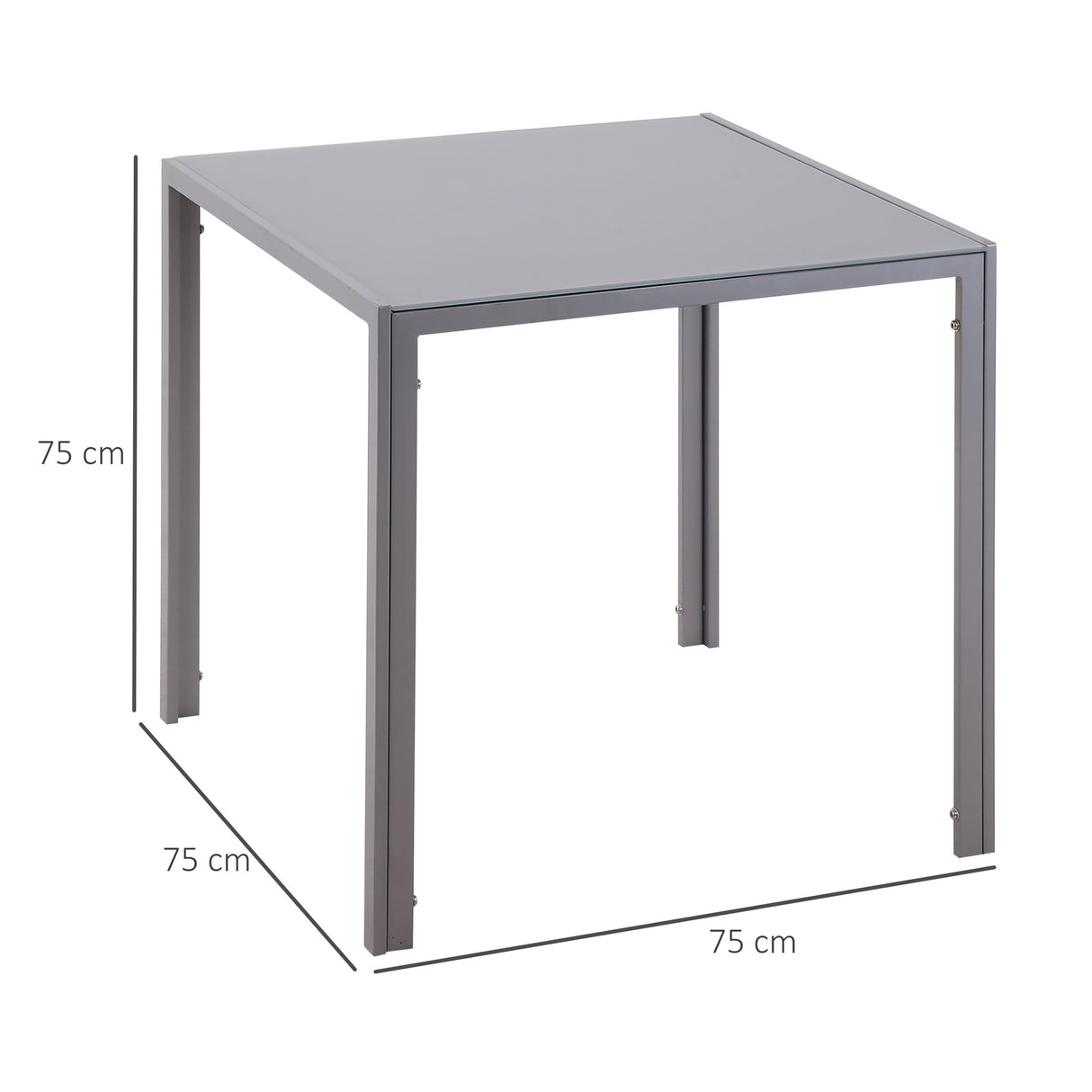 Glass Top Kitchen Dining Table Square for 2 to 4 People - Velmora