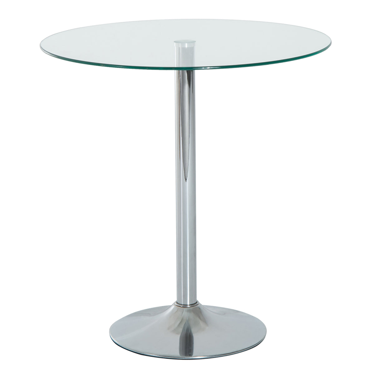 Glass Top Modern Bar Table 70cm Round for 4 People - Velmora
