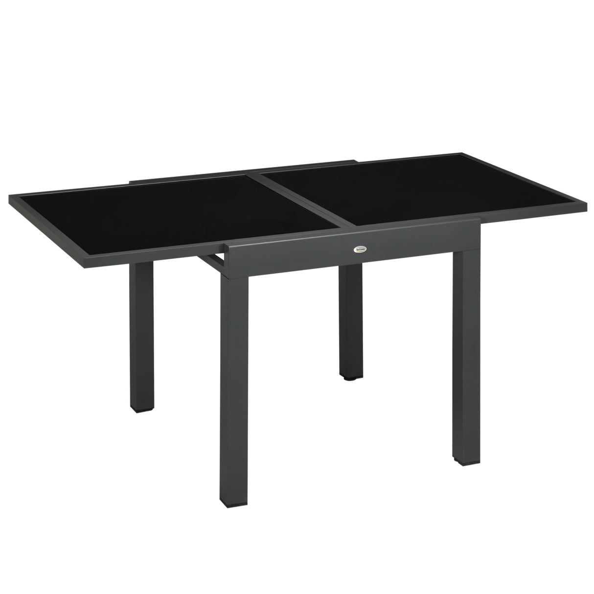 Glass Top Outdoor Garden Extending Dining Table for 4 to 6 People - Velmora