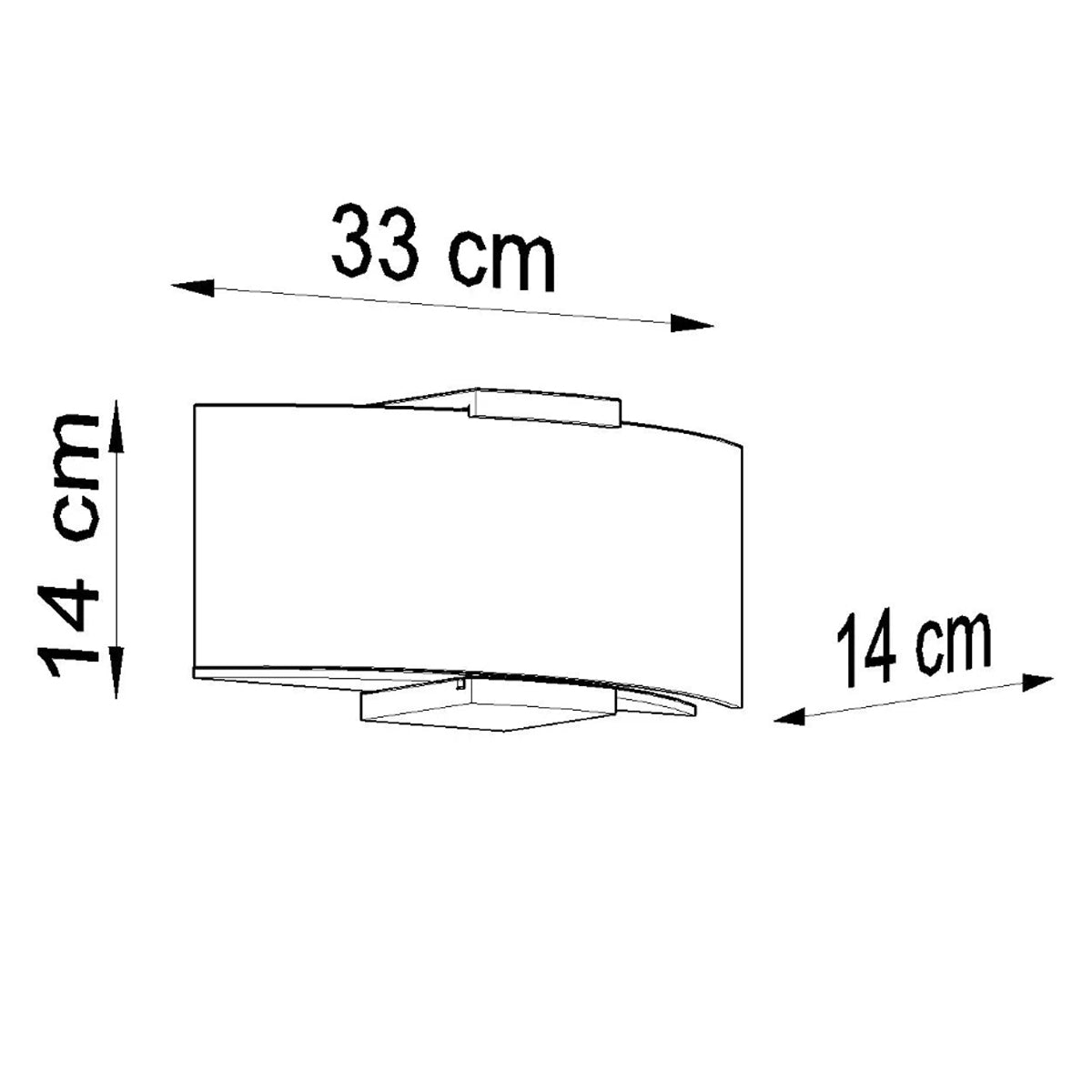 Glass Wall Light With Emilio Wooden Support - Tangerine