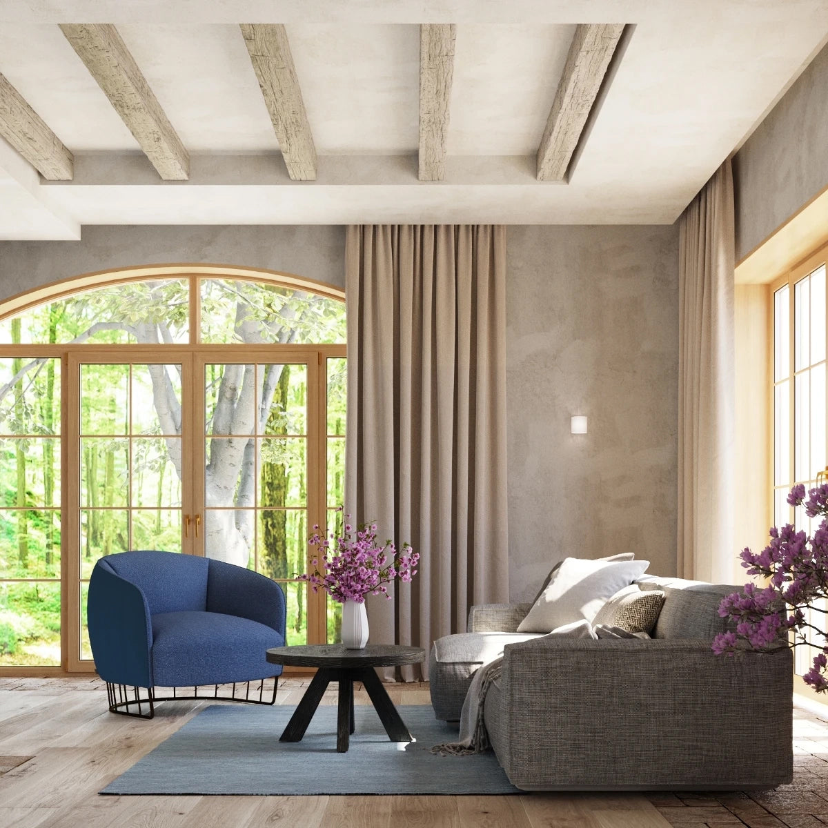 Glass Wall Light With Vici Lamp - Deep Space