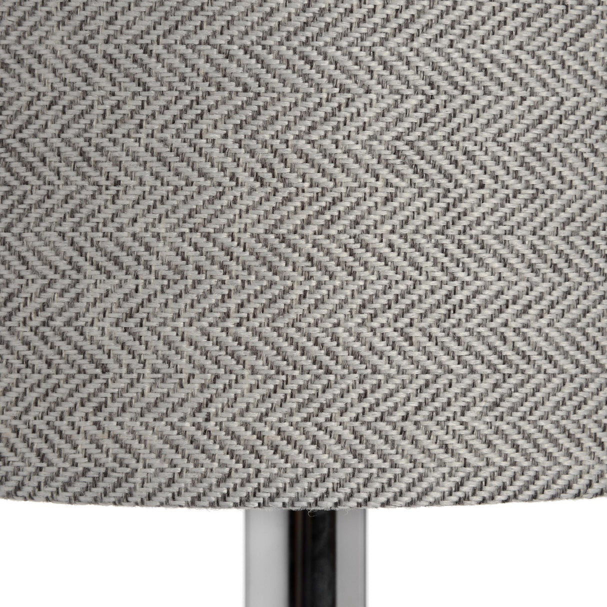 Grey Linen Shade Table Lamp With Chrome Metal Base - Metis
