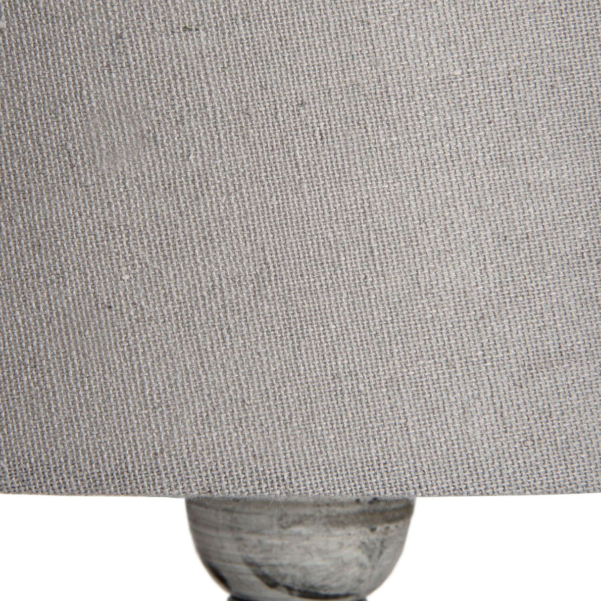 Grey Linen Shade Table Lamp With Wooden Base - Uthina
