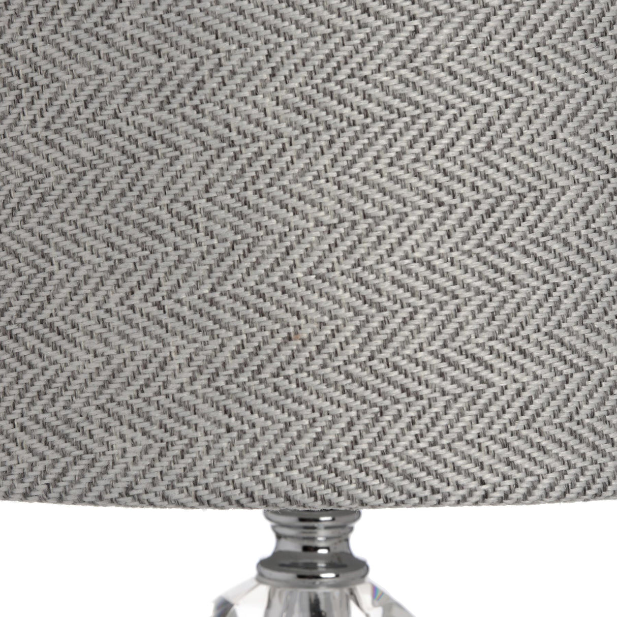 Grey And White Shade Table Lamp With Chrome Metal Base - Florence