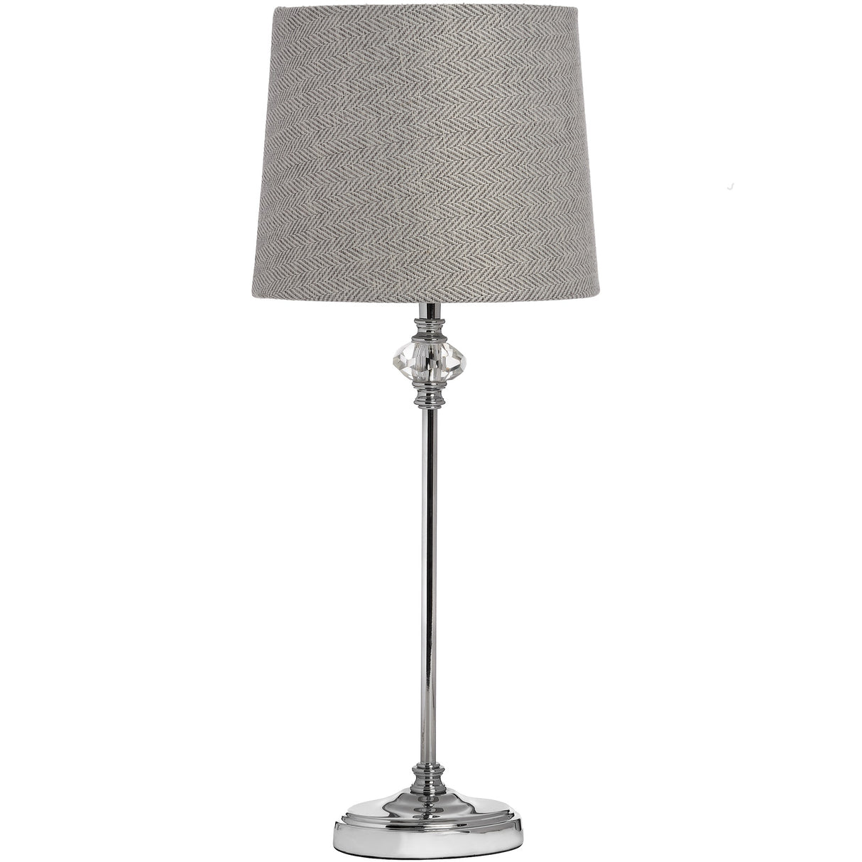 Grey And White Shade Table Lamp With Chrome Metal Base - Florence