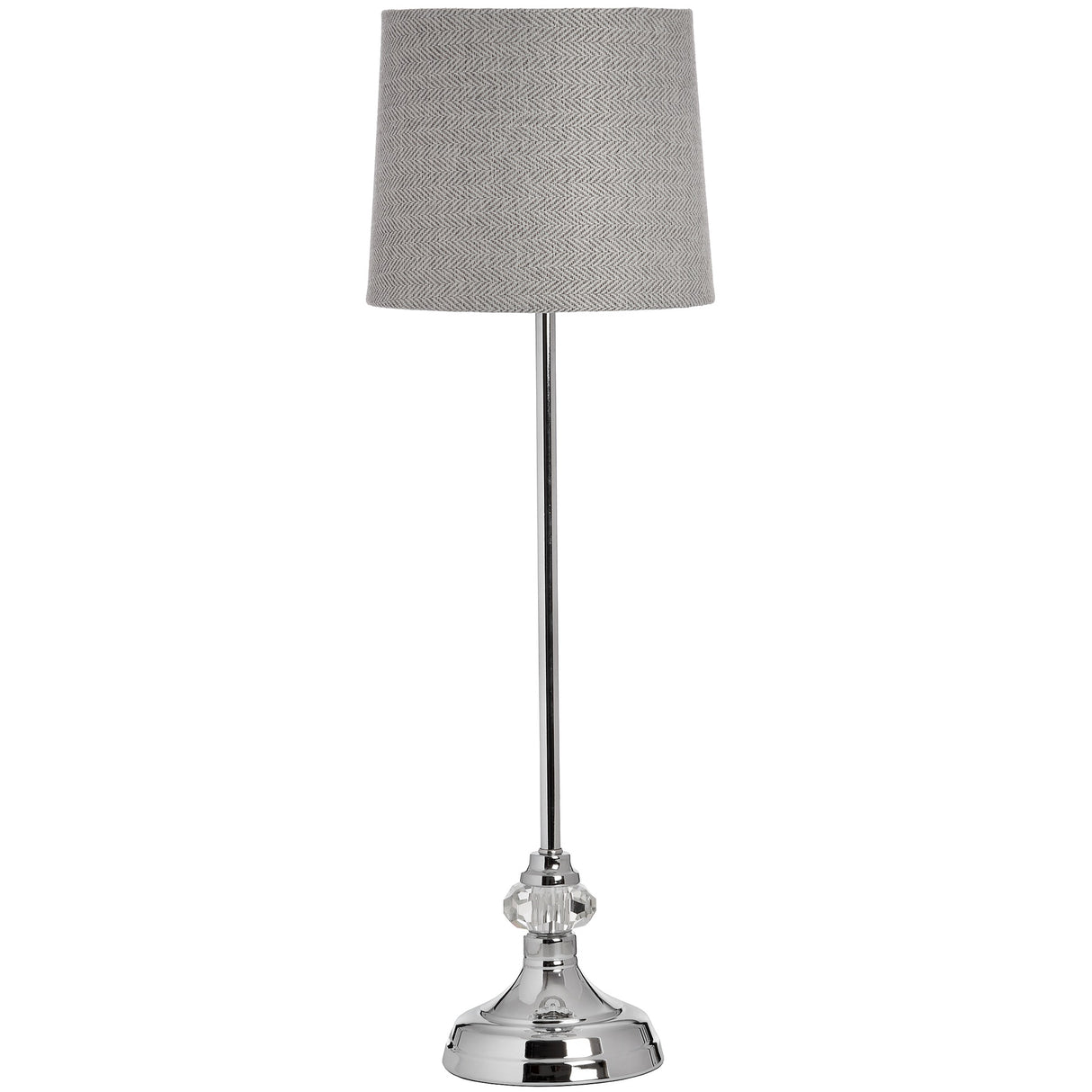 Grey And White Shade Table Lamp With Chrome Metal Base - Genoa