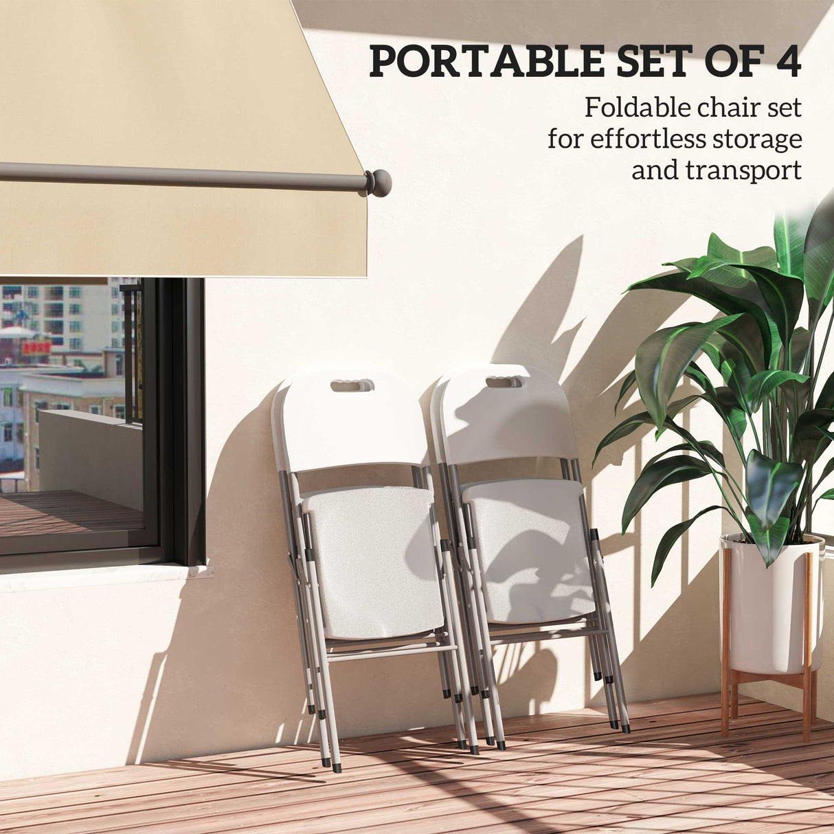 HDPE Foldable Garden Chairs in Set of 4 - Velmora