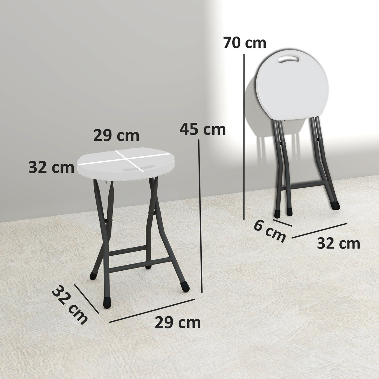 HDPE Folding Carry Stools in Set of 4 - Velmora