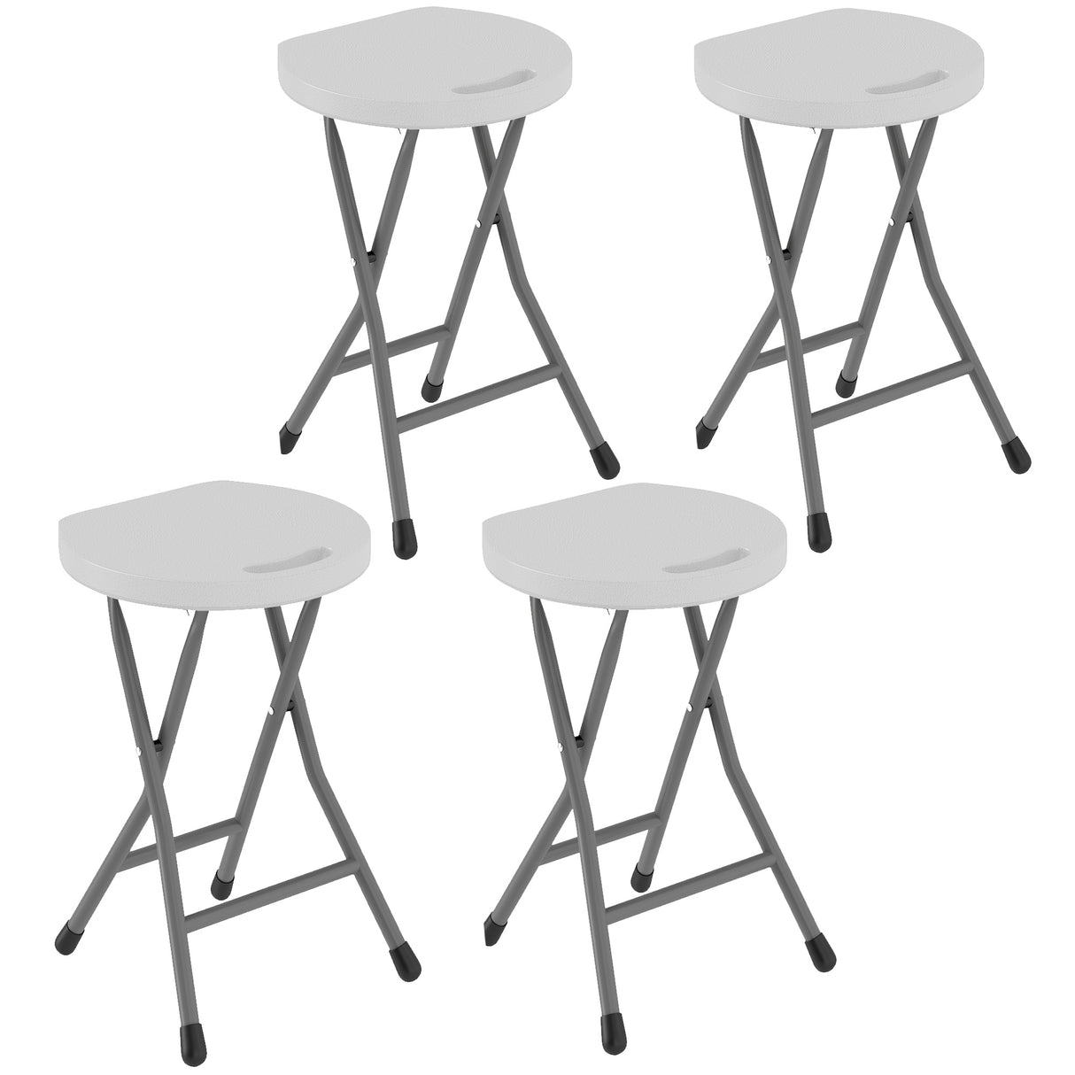 HDPE Folding Carry Stools in Set of 4 - Velmora