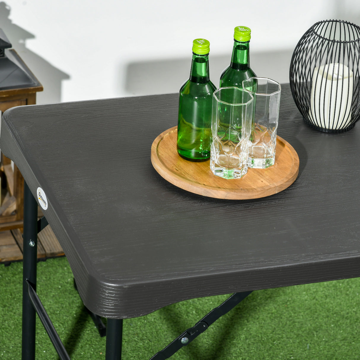 HDPE Folding Picnic Garden Dining Set With 2 Benches - Velmora