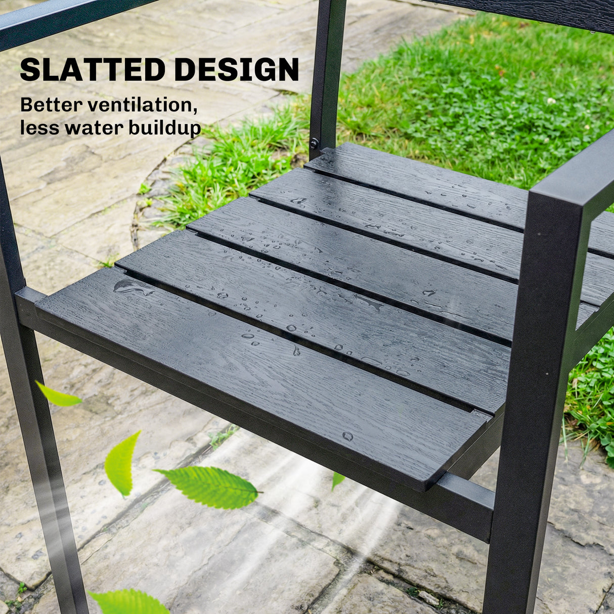 HDPE Stackable Garden Chairs in Set of 4 - Velmora