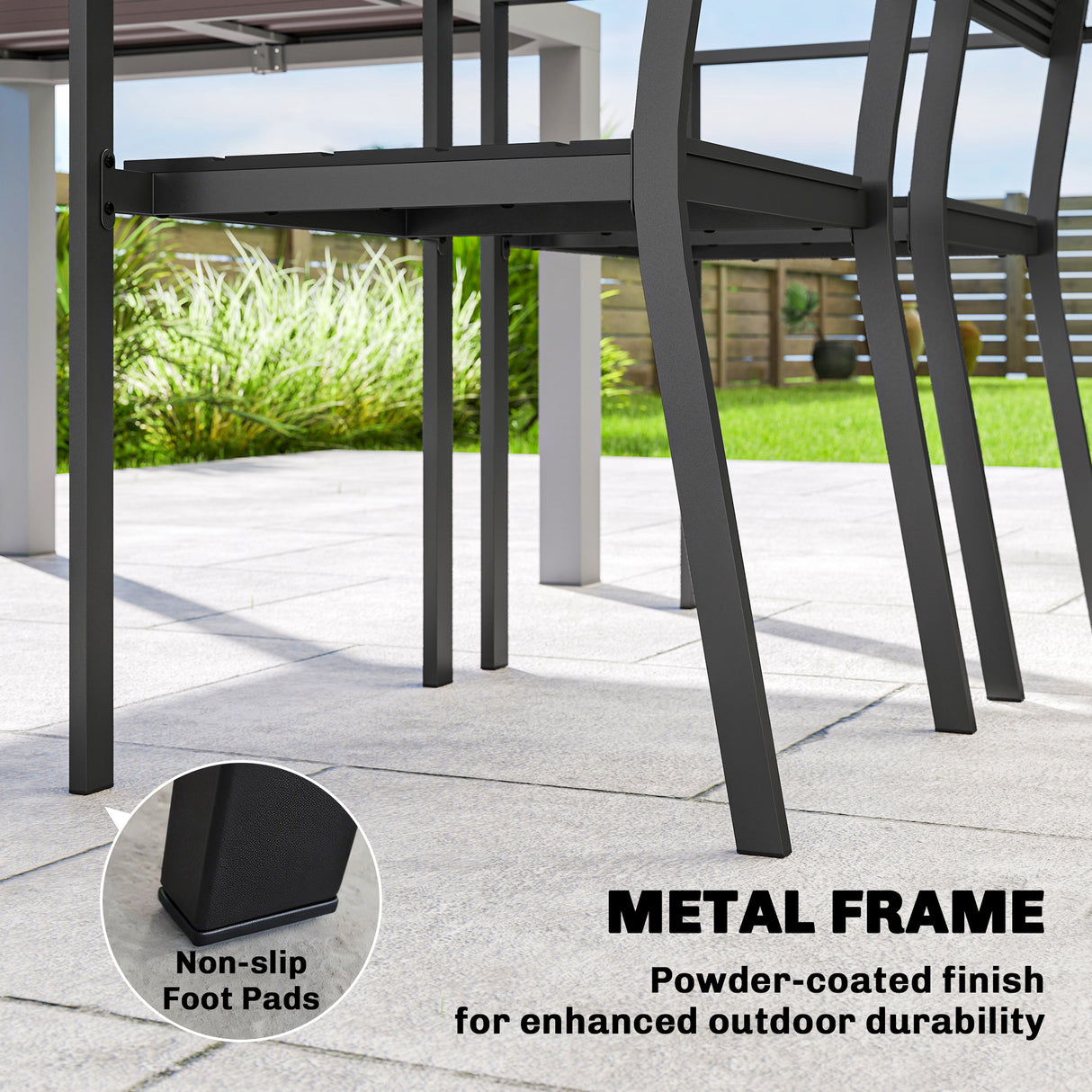 HDPE Stackable Garden Chairs in Set of 4 - Velmora