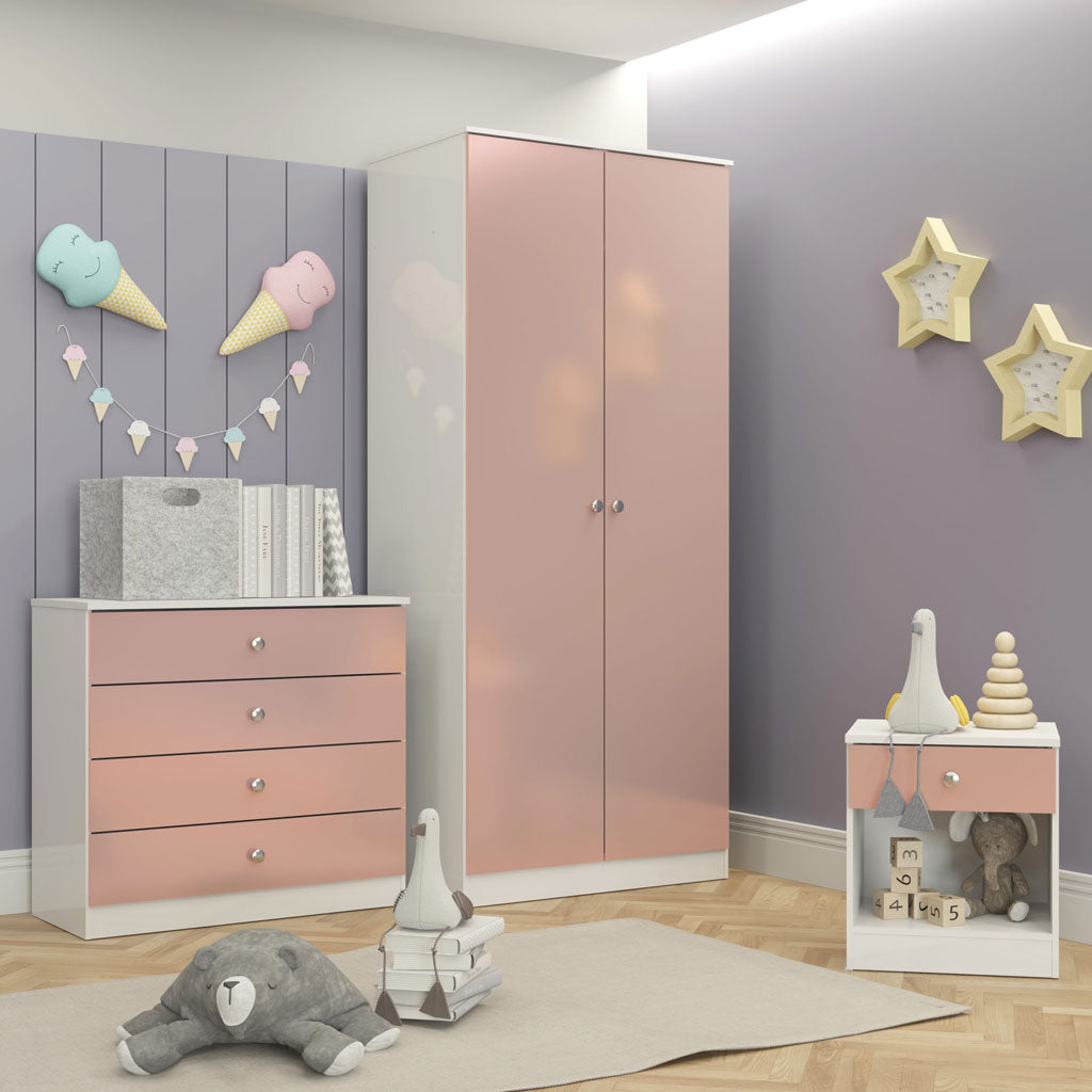 High Gloss Bedroom Furniture Set 3 Piece - Denver