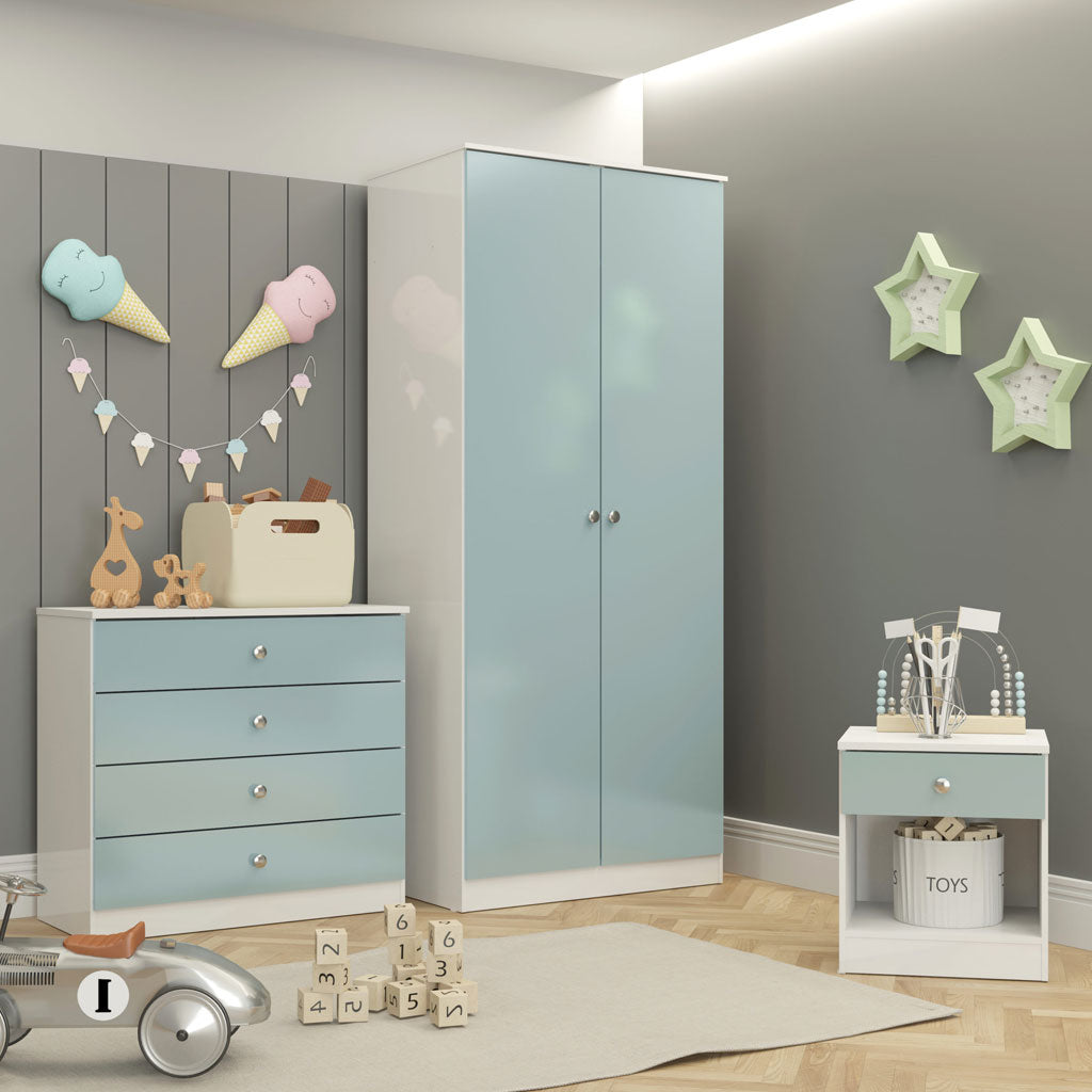 High Gloss Bedroom Furniture Set 3 Piece - Denver