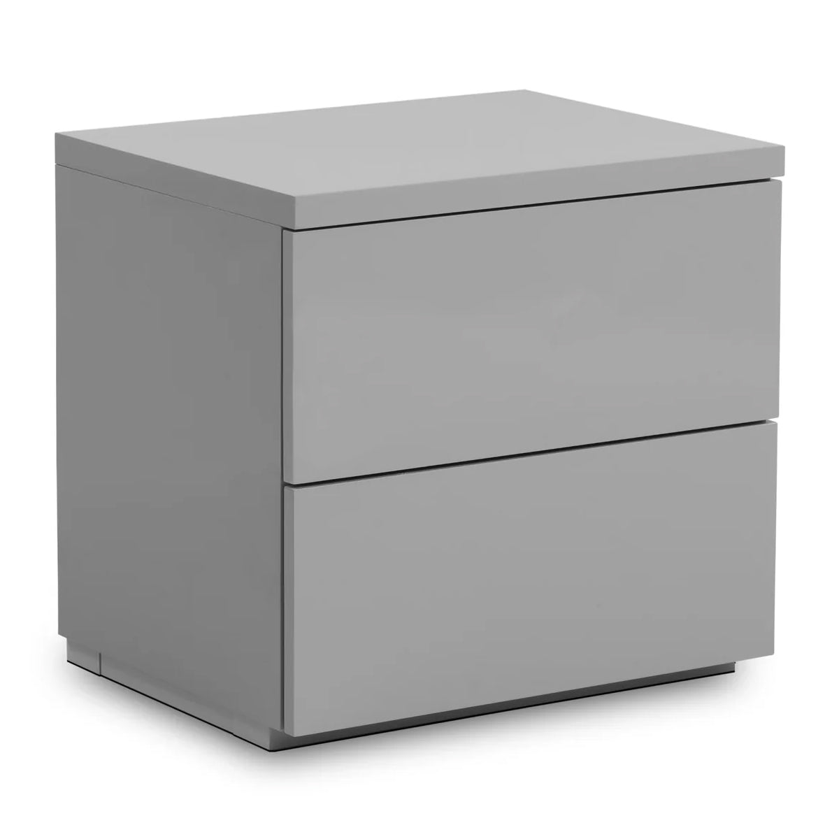 High Gloss Bedside Cabinet With 2 Drawers - Monaco