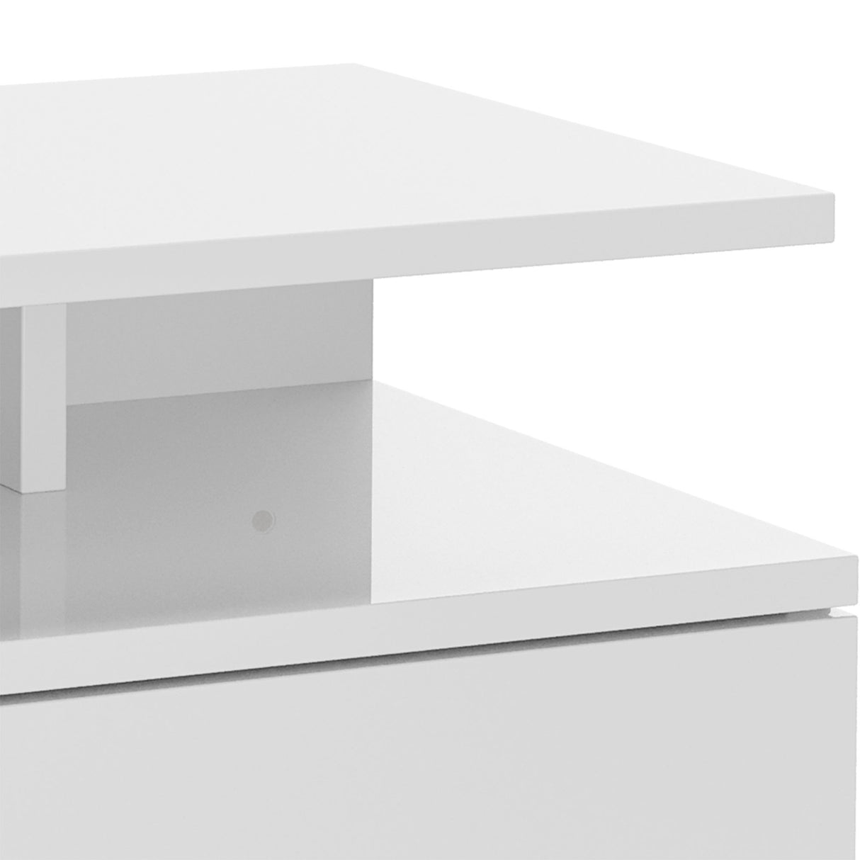 High Gloss Bedside Cabinet 35cm Wide Wall Hung With 1 Drawer - Velmora