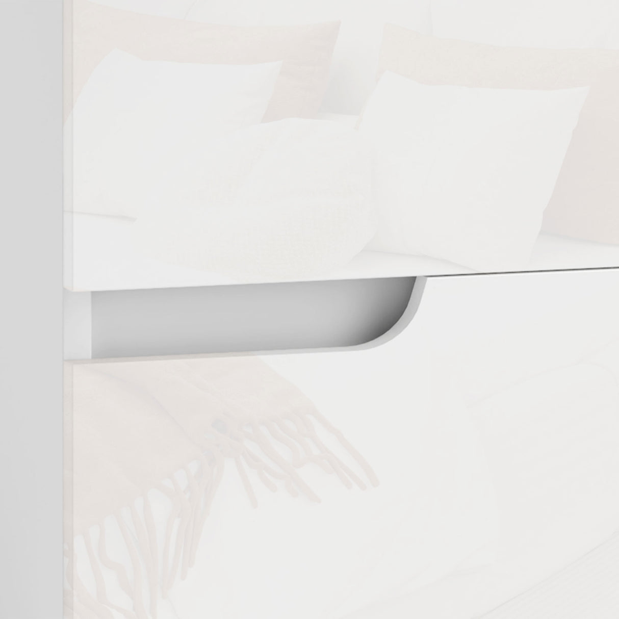 High Gloss Bedside Cabinet 40cm Wide With 2 Drawers in Set Of 2 - Velmora