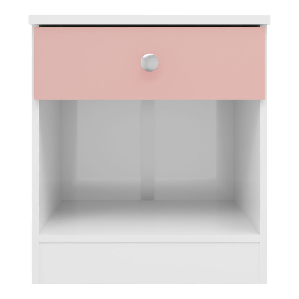 High Gloss Bedside Cabinet With 1 Drawer - Denver