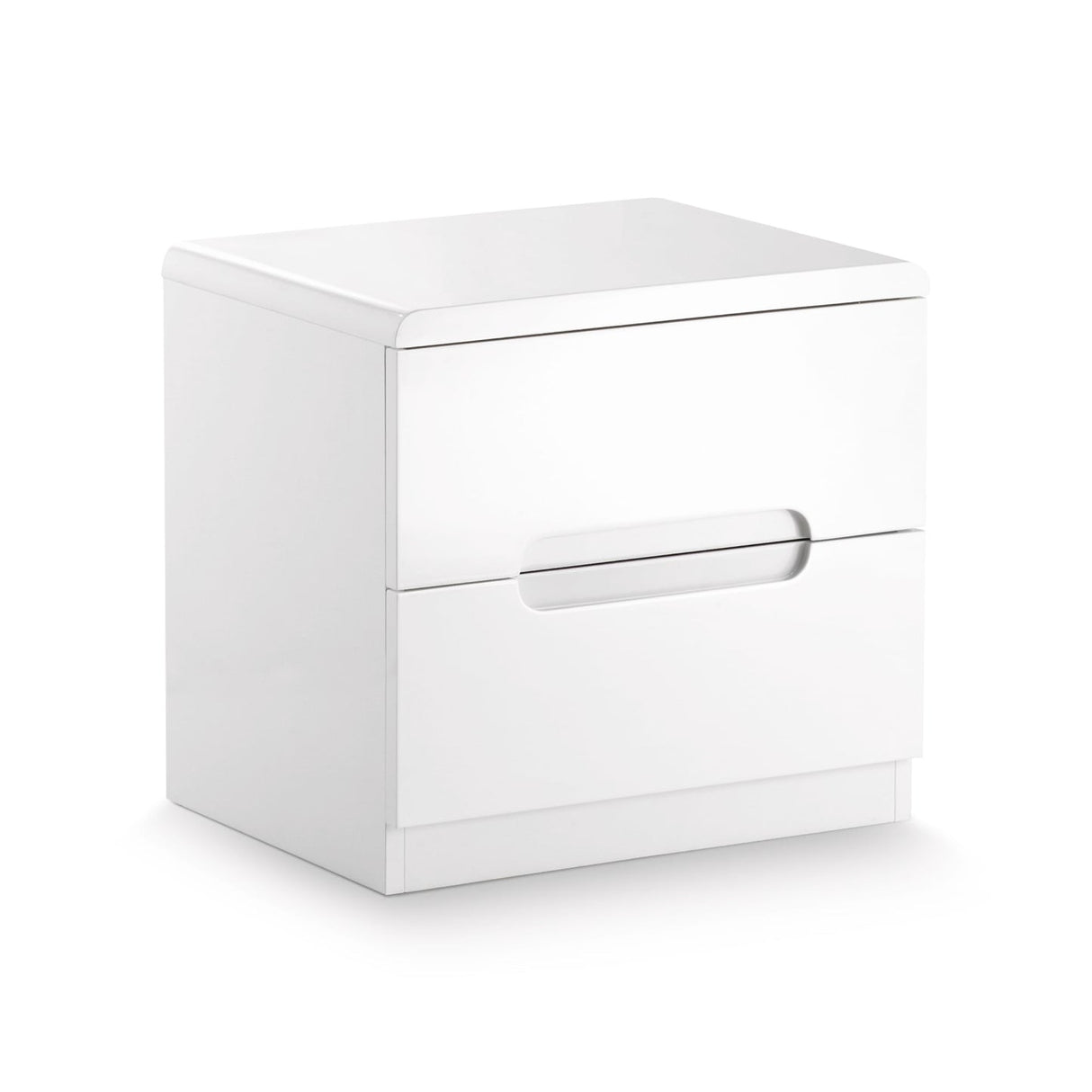 High Gloss Bedside Cabinet With 2 Drawers - Manhattan