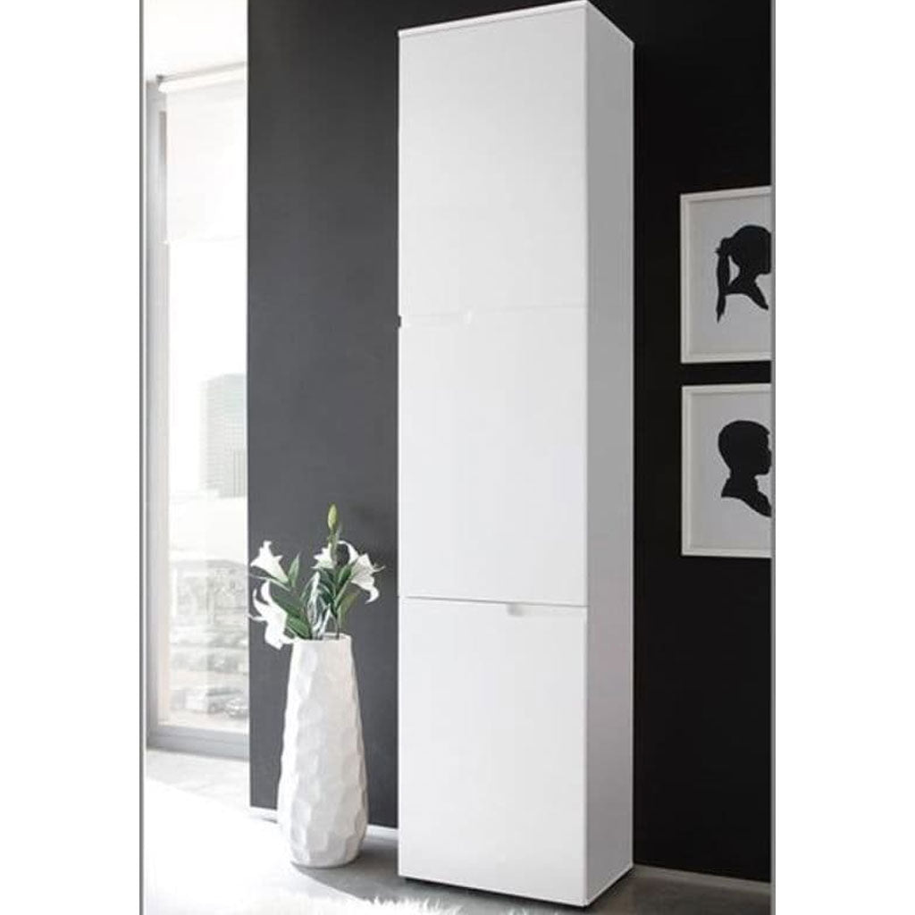 High Gloss Bookcase Narrow With 3 Doors - Salina