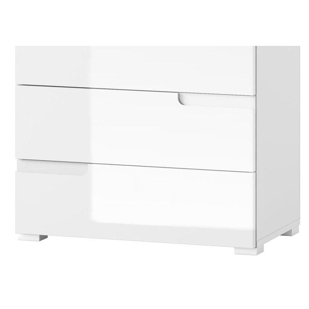 High Gloss Chest Of 4 Drawers Narrow - Salina