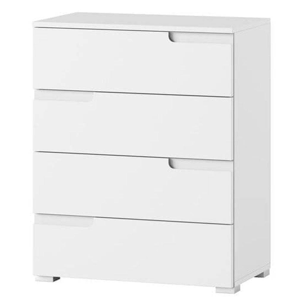 High Gloss Chest Of 4 Drawers Wide - Salina