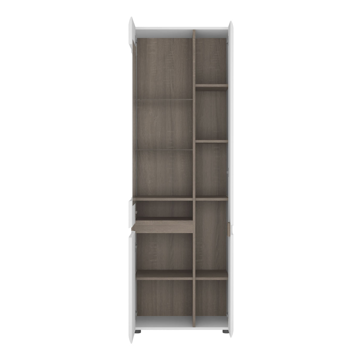High Gloss Display Cabinet Tall Narrow Right Handed With 3 Doors - Chelsea