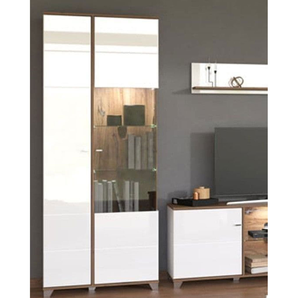High Gloss Display Cabinet Tall With 2 Doors - Minot