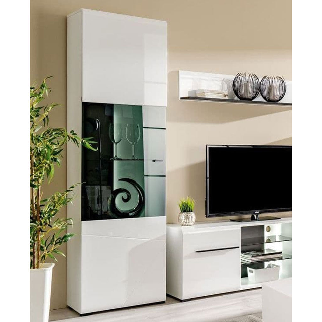 High Gloss Display Cabinet With 1 Door - Truro