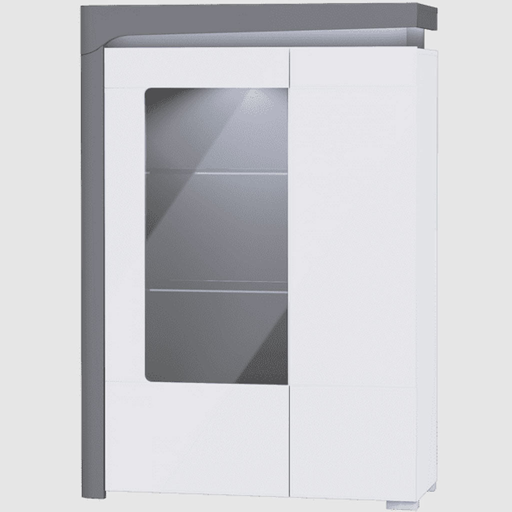 High Gloss Display Cabinet With 2 Door And LED Lights - Ashburn