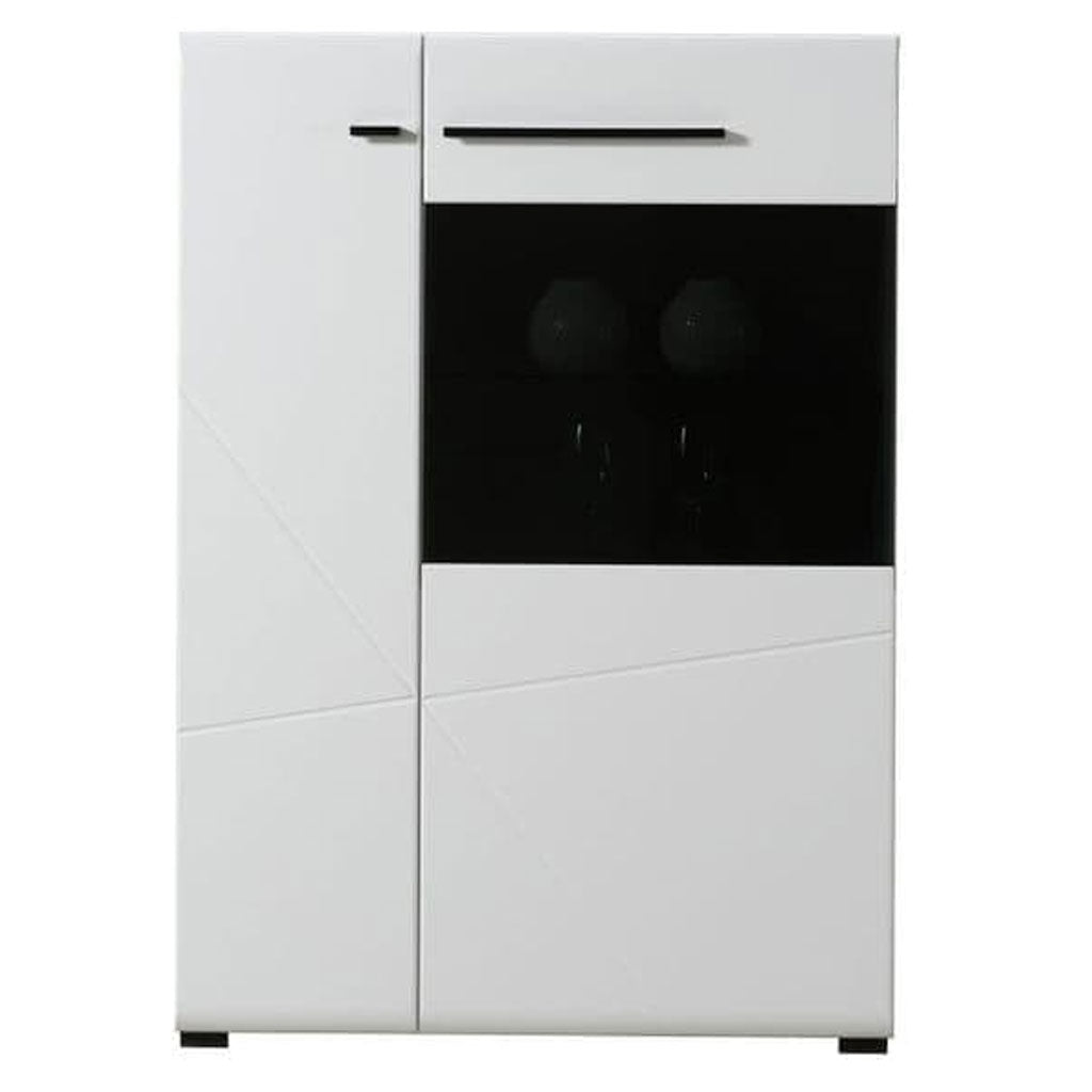 High Gloss Display Cabinet With 2 Doors - Truro