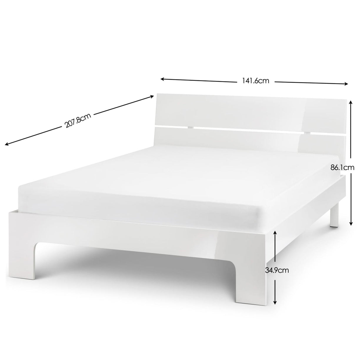 High Gloss Double Bed - Manhattan