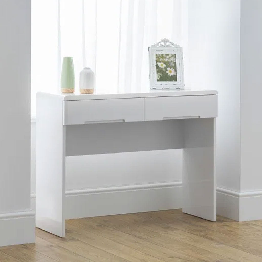 High Gloss Dressing Table With 2 Drawers - Manhattan