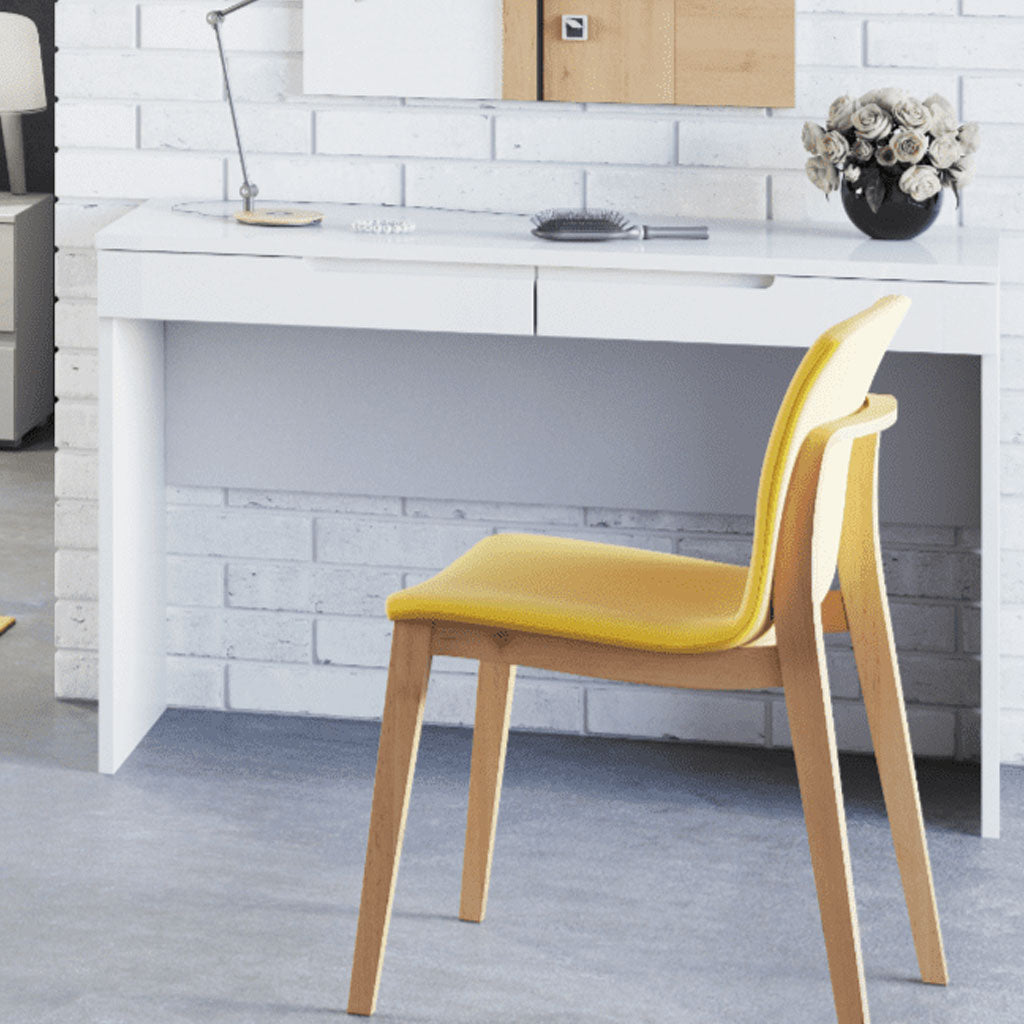 High Gloss Dressing Table With 2 Drawers - Salina